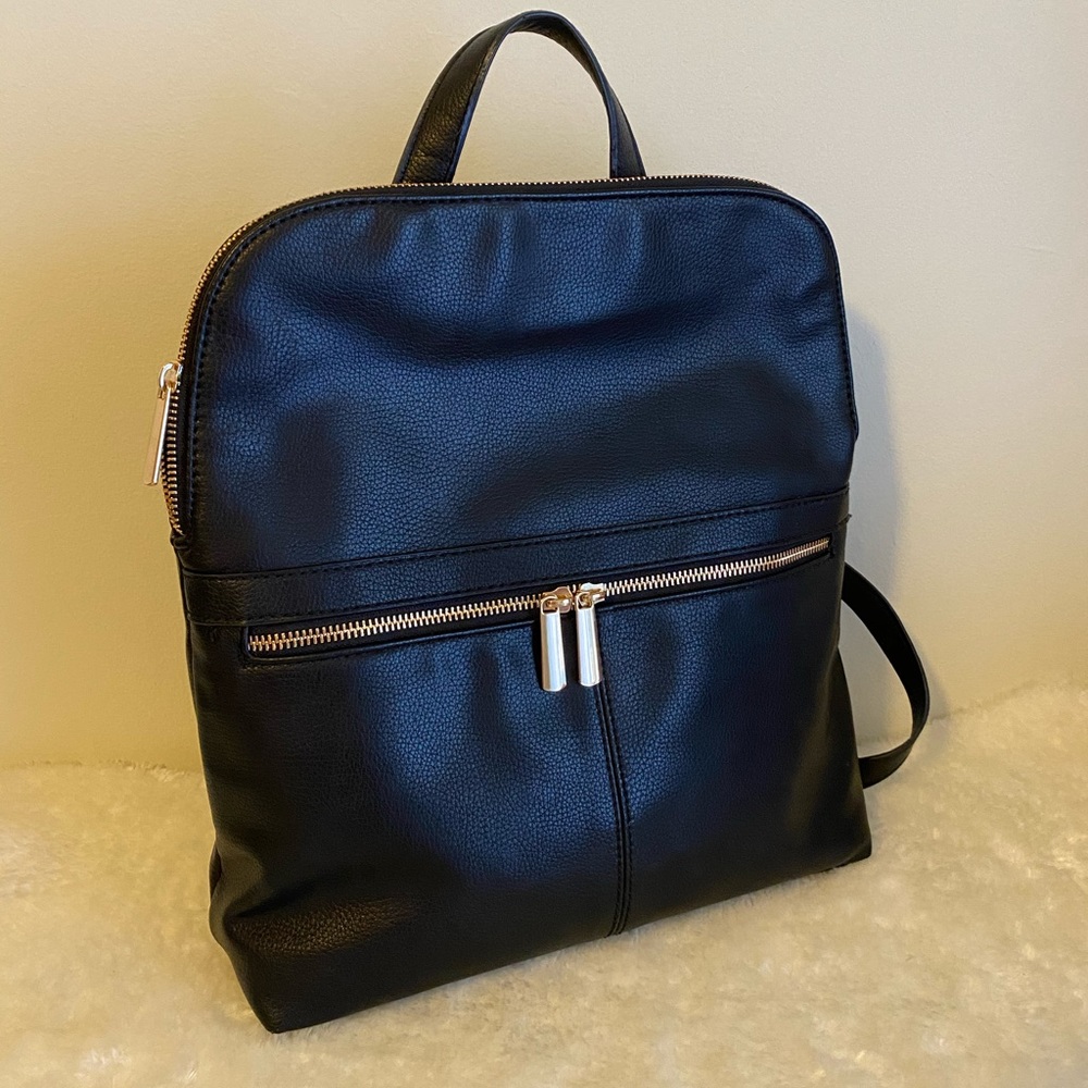 Faux leather backpack